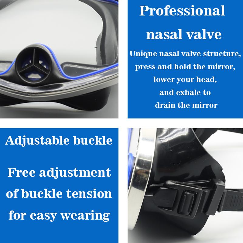 Adult Professional Diving Mask, Swimming Goggles, Anti Fog Diving Goggles, Semi Snorkeling Mask, Snorkeling Goggles Equipment