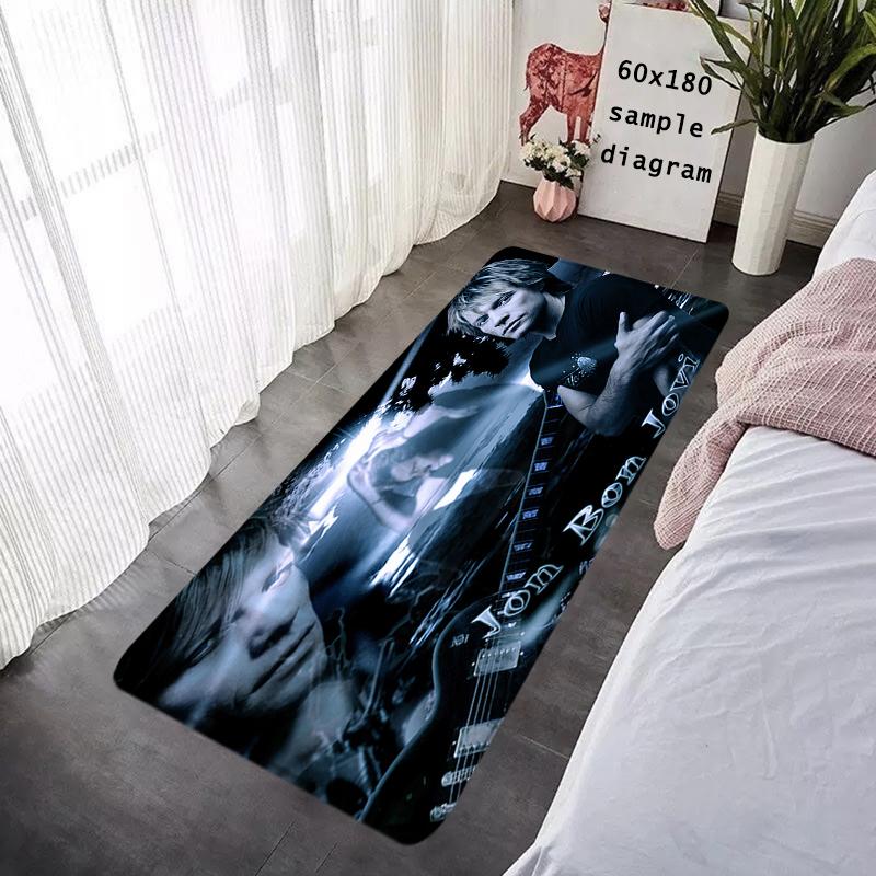 Doormat Flannel Floor Mat B-Bon Jovi Indoor Foot Rug Bedside Mats Kitchen Corridor Absorbent Carpet Ideal for Balcony Decoration