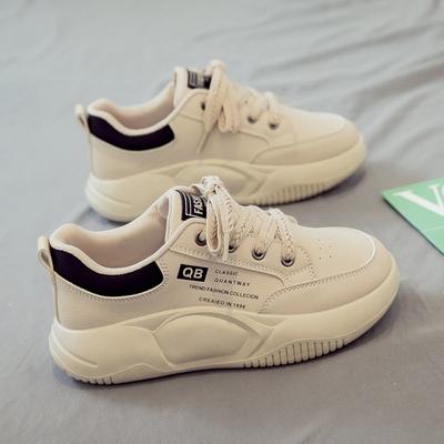 Весенние маленькие белые туфли женские туфли новые на толстой подошве увеличивающие рост кеды повседневные весенне-осенние