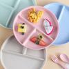 Three-Grid Western Compartment Plate For Food Fruit Salad Divided Plate Wheat Straw Diet Meal Plate Food Tray Kitchen Dinnerware