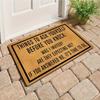 American Style Coir-Pattern Door Mat with Fun Welcome Text - Thick Crystal Velvet