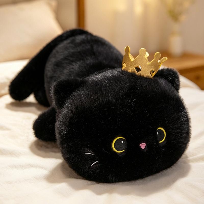 4050Cm Long Lying Cute Soft Stuffed Animals White Cat Dolls Pillow Plush Lovely Cat Toys Room Decor Nice Birthday Gift