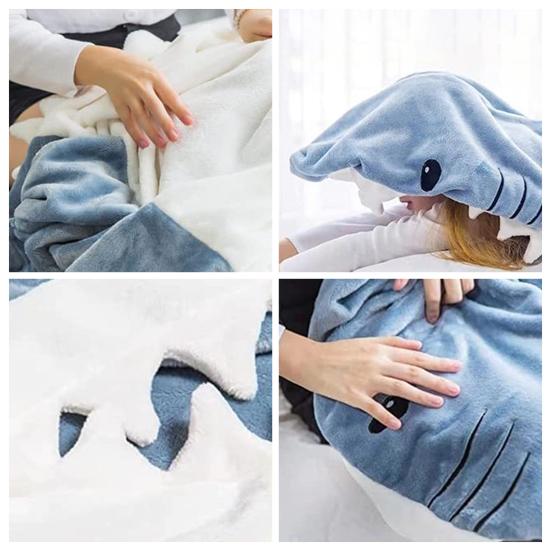 Удобное одеяло в виде акулы, не вызывает аллергии, сохраняет тепло, устойчив к выцветанию, спальный мешок в форме акулы, товары для дома