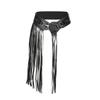 Jeans Decor Rivets Belt Zinc Zinc Alloy Punk Belt Exaggerated Tassels Waistband  Jazz Dance Accessory