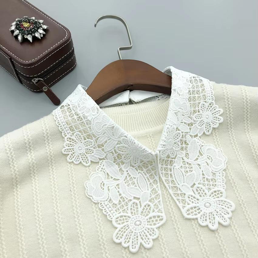 Peter Pan Collar Pajama Women Collar De Perlas Moda Hombre Naturales Piedra Fake Collar t Shirt for Men Pastoral Clerical Collar