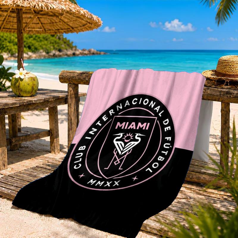 Inter Fc Emblem Printed Microfiber Beach Towel, Soft And Absorbent, Quick-Dry, Ideal for Summer Travel, Beach Essential, Swimming Pool