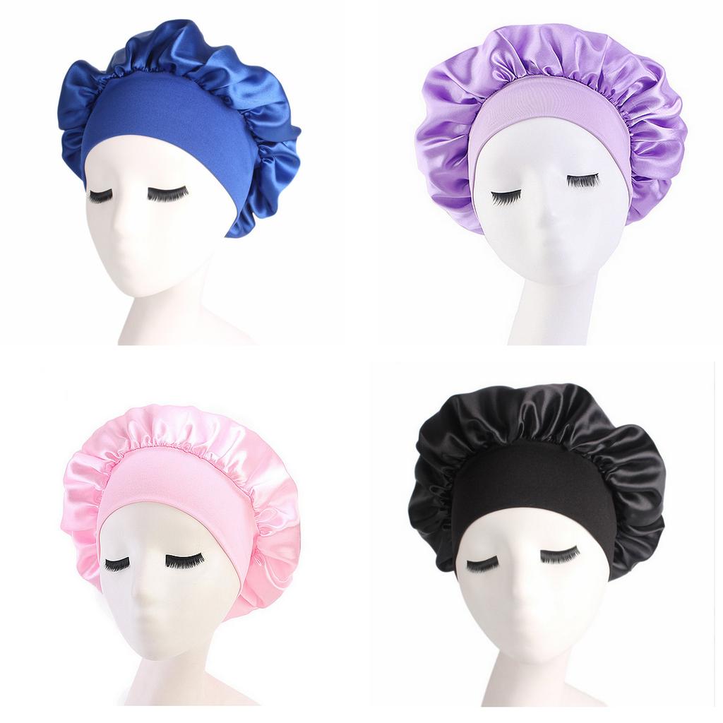 Атласный чепчик для сна женщин шелковые ночные чепчики для сна с резинкой для женщин