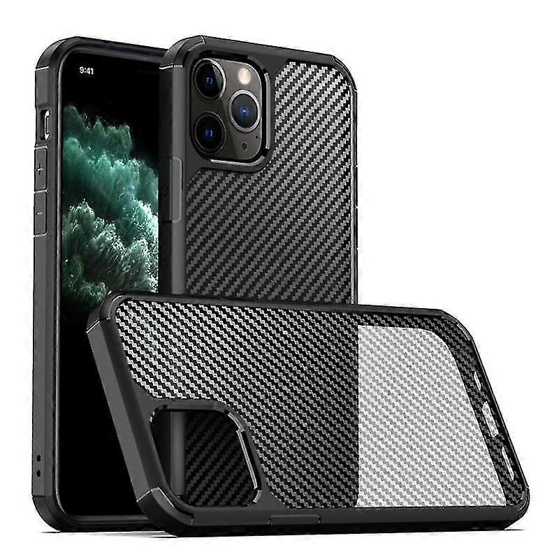 Case Cover For Iphone 12 / 12 Pro Semipermeable Matte Carbon Fiber Tpu Protective Case