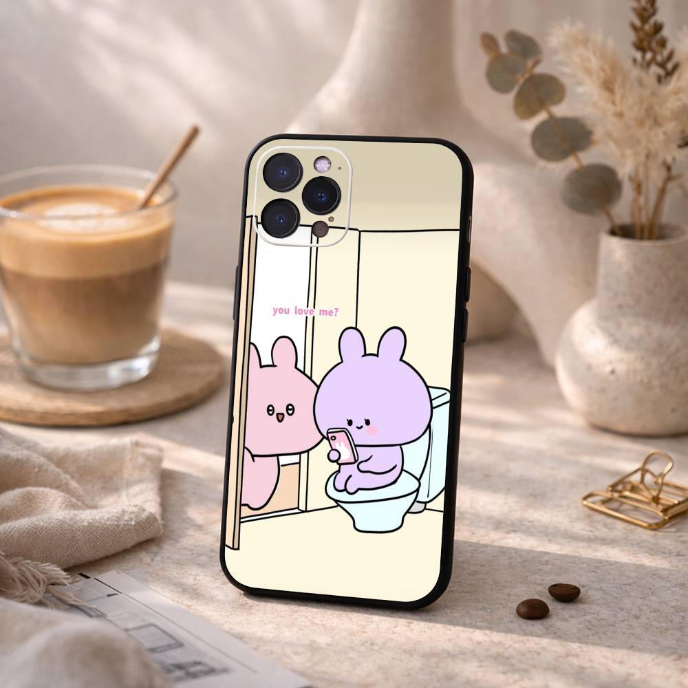 Cute A-Asamimichan C-Cartoon Phone Case For iPhone17,16,15,14,13,12,Plus,Pro Max, 5G Others Soft Black Cover