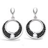 [P5027] - Silver Earrings 'Sissi' Black Silver (rhodium Plated) - 22x14 Mm