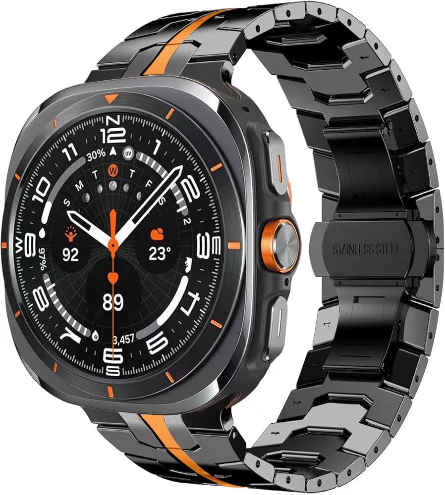 Металлический браслет из нержавеющей стали для Samsung Galaxy Watch 9 Ultra2 47 мм Мужской Браслет Роскошный Металлический Ремешок для Samsung Galaxy watch 9/8/8Classic 40 мм 44 мм 46 мм