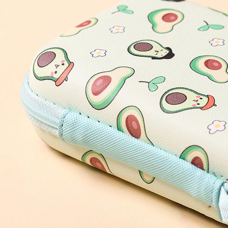 Милый мультяшный фруктовый узор, наушники, кабель для передачи данных, сумки для хранения, зарядное устройство, внешний аккумулятор, прямоугольная коробка, сумка на молнии, карманный чехол