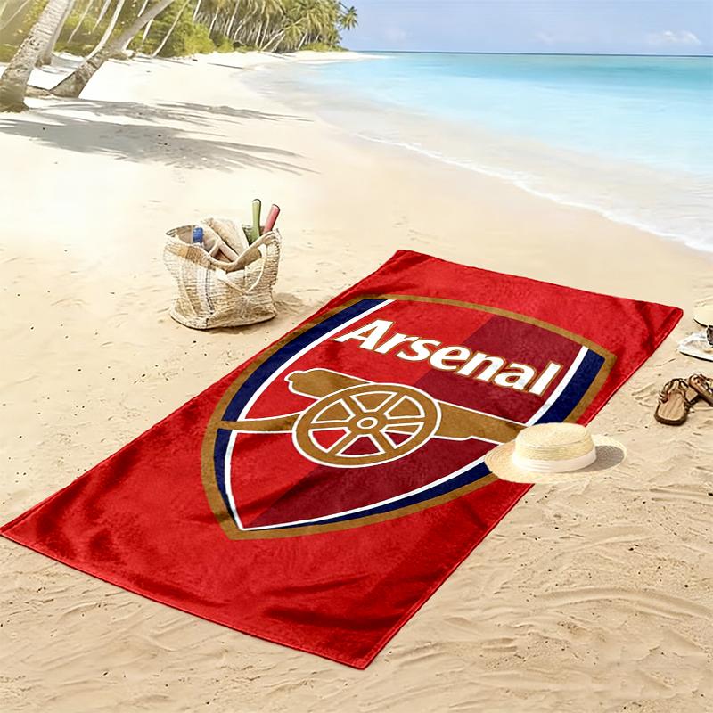 1pc Football Club Beach Towel, Outdoor Beach Towel Ideal Beach Necessities and Vacation Items