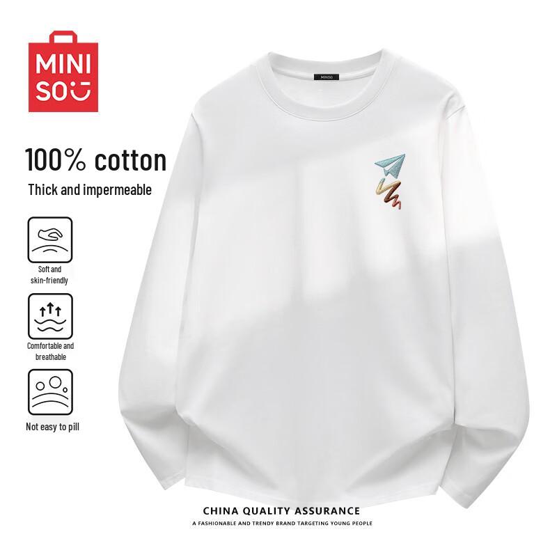 MINISO Мужская тяжелая футболка с длинным рукавом
