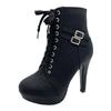 Fashion Women's High Heels Boots Fashion Pointed Short Boots 11cm High Heels Platform Booties Lace Up Women's Ankle Boots Botas De Mujer