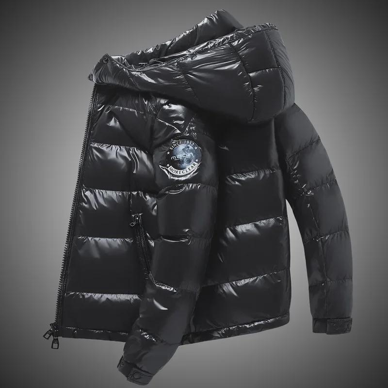 Men's Gray Duck Down Hooded Jacket - Warm, Stylish, and Perfect for Autumn and Winter