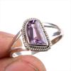 Natural Pink Amethyst Gemstone 925 Solid Sterling Silver Jewelry Ring S.8 R4f96