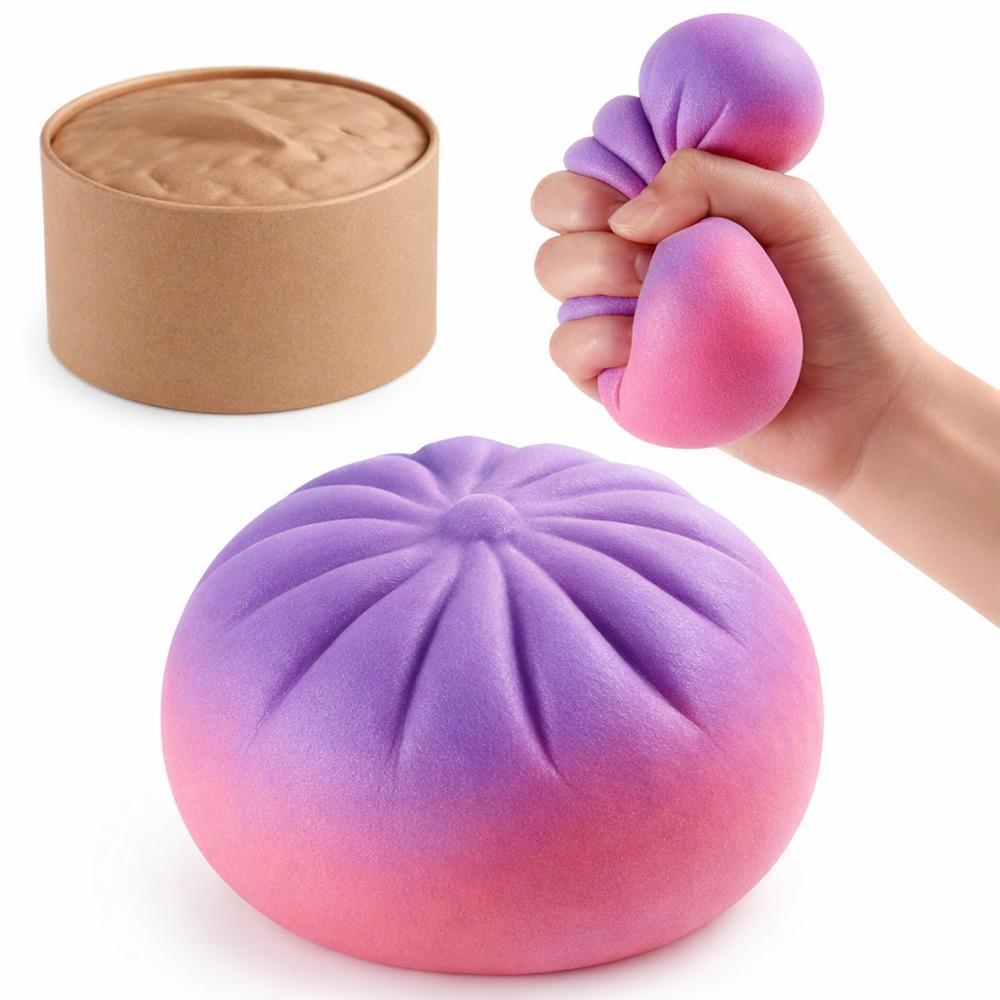 Rainbow Color Steamed Bun Squeeze Toy Soft Cute Fidget Sensory Toy Children Gift