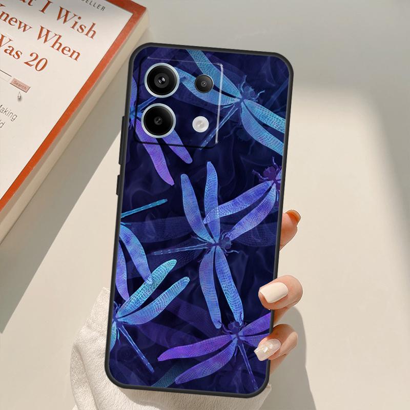 Роскошный чехол-футляр 'Стрекоза' для Xiaomi Redmi Note 13 Pro 9 10 11 12 14 Pro 11S 12S Чехол для Redmi 13C 12C 10C 14C