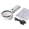 Desk Table Handhelds Illuminated Magnifying Glass Jewellery Loupe 8 LED Lights