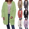 Women's Fashion  Solid Colour V-Neck Knitted Cardigan Loose Pocket Jacket