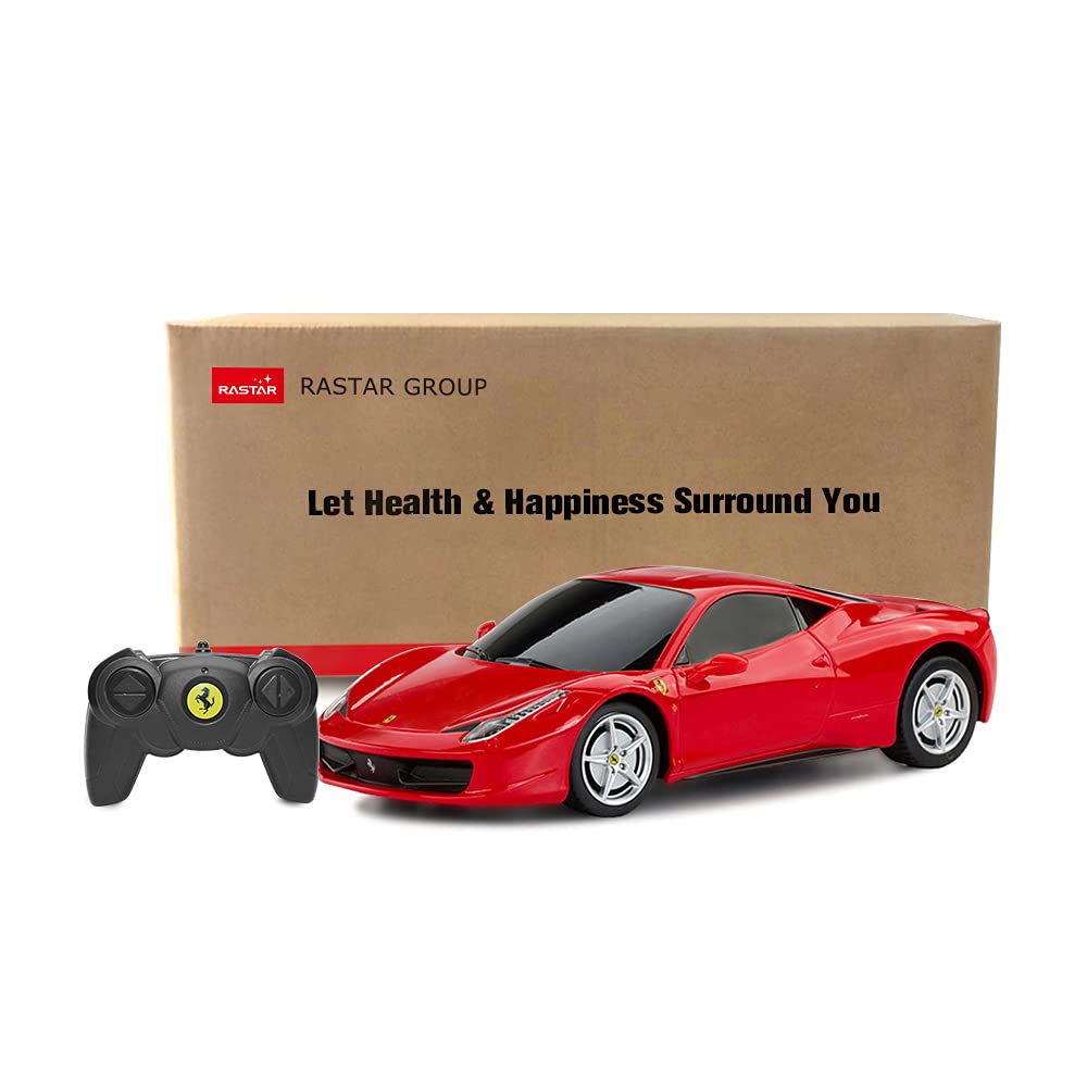 RASTAR Масштаб 1:24 Модель автомобиля на радиоуправлении Ferrari 458 Italia, Электрическая радиоуправляемая машина, Машина на дистанционном управлении, Оригинальная машина, Игрушечная машина, Красный
