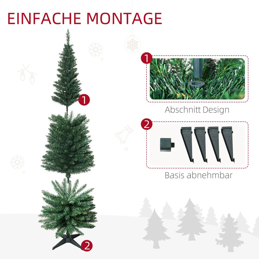 Christmas Tree Artificial Artificial Fir Tree, incl. Stand, Christmas Star, 1.8 m, Green