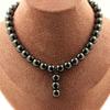 Stones and Minerals. 8mm Hematite Bead Necklace + 3 8mm Hematite Beads. Steel Chain Necklace Women, Men. Custom Size