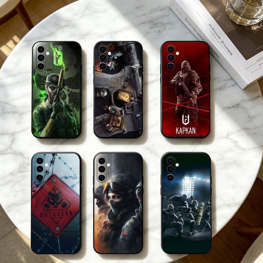 For Z-Rainbow S-Six S-Siege Phone Case Black Silicone Soft For Samsung Galaxy A73,A72,A71,A70,A53,A52,A51