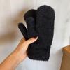 Женские зимние теплые перчатки из кашемира и норки, однотонные, милые, симпатичные, ветрозащитные, для езды на велосипеде, с закрытыми пальцами