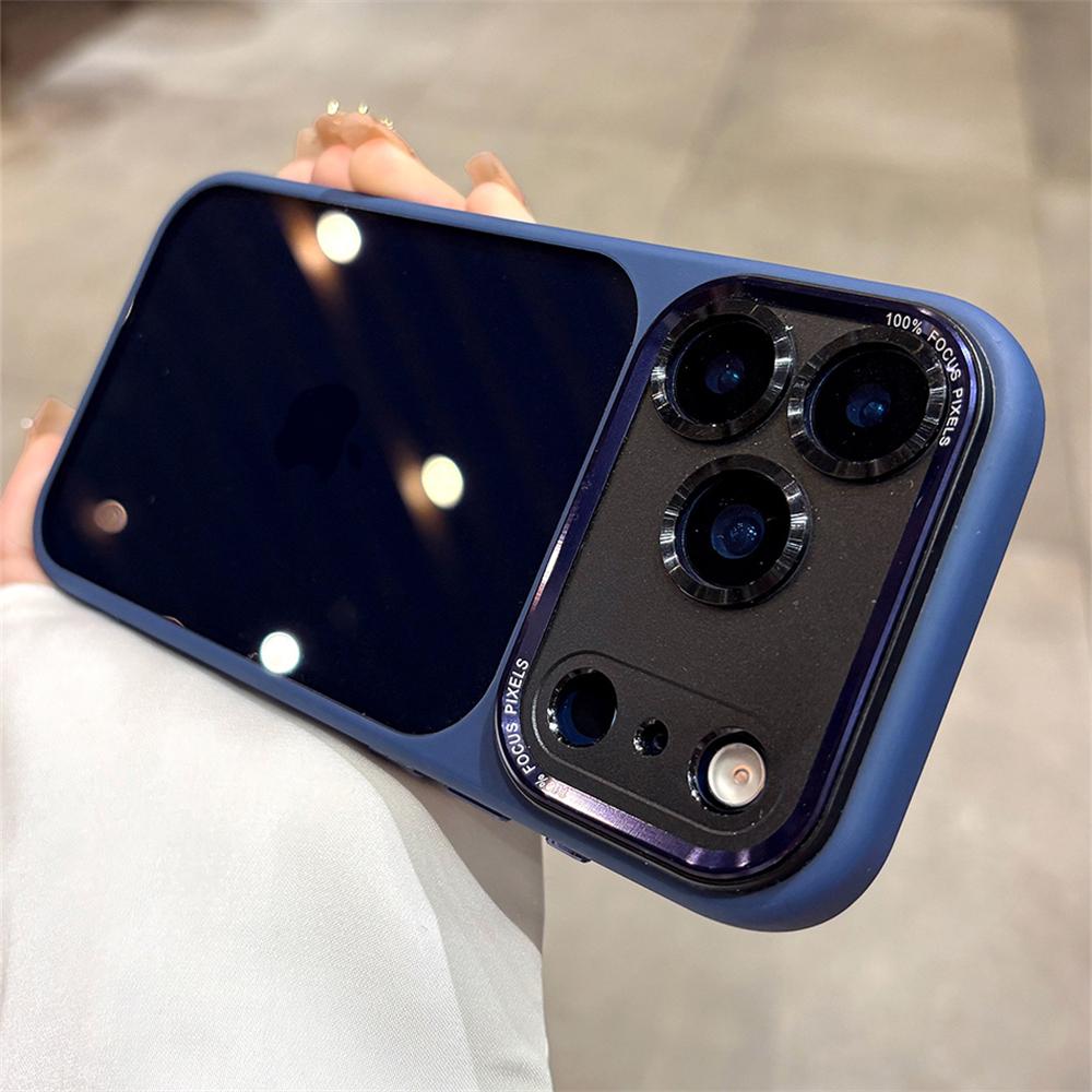 Luxury Magnetic Metal TPU Case For iPhone 17 16 15 14 Pro Max Plus Case Translucent Acrylic Hard Bumper Shockproof Protect Cover