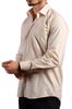 Мужская рубашка больших размеров Бежевая мужская рубашка свободного покроя с длинными рукавами и карманами обычного кроя — 150-11