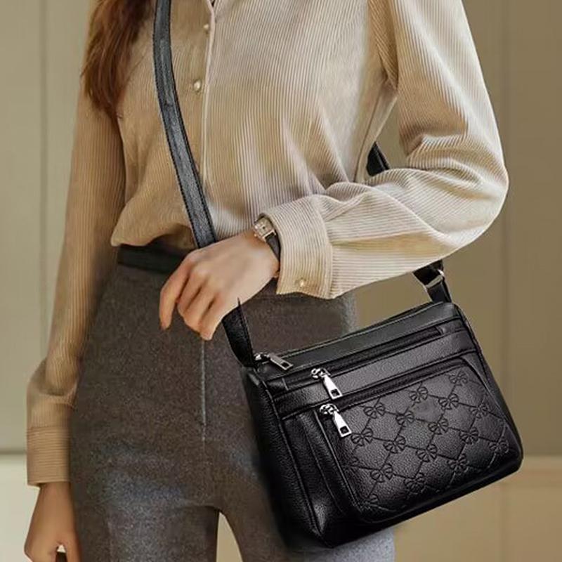 Women's Stylish Crossbody Shoulder Bag with Bow Print Decoration Practical for Daily Casual Outings Commute