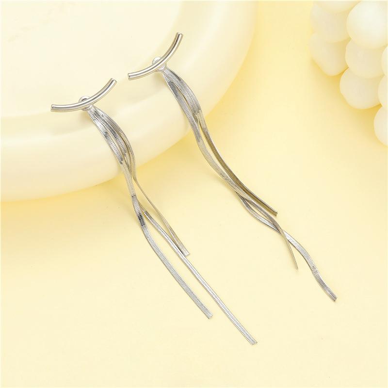 Long Tassel Earrings For Women, Alloy Ear Lines With Simple And Cool Style Jewelry Gift
