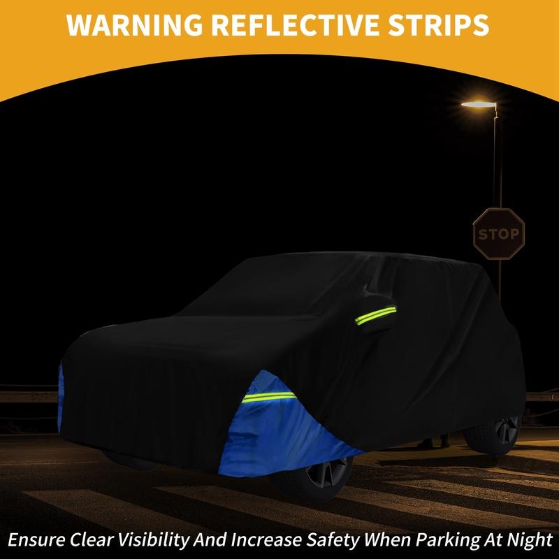 Motoforti Waterproof Car Cover Car Outdoor Full Car Cover for Mini Cooper 4DR 2014-2024 210DBlack Blue with Door Zipper