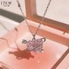 Y2K розовая планета сердце циркон кулон ожерелья женская мода эстетичная цепочка на ключицы ожерелье подарок на день Святого Валентина вечерние ювелирные изделия