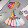 Laser PU Leather Card Holder Office Work Badge Card Case Credit ID Card Cover Student Campus Card Bus Card Holder with Lanyard
