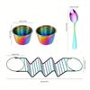 2026 Practical New Stainless Steel Mexican Pancake Rack Stock Dipping Dish TacoHolderStand Double Cup Food Rack Wholesale