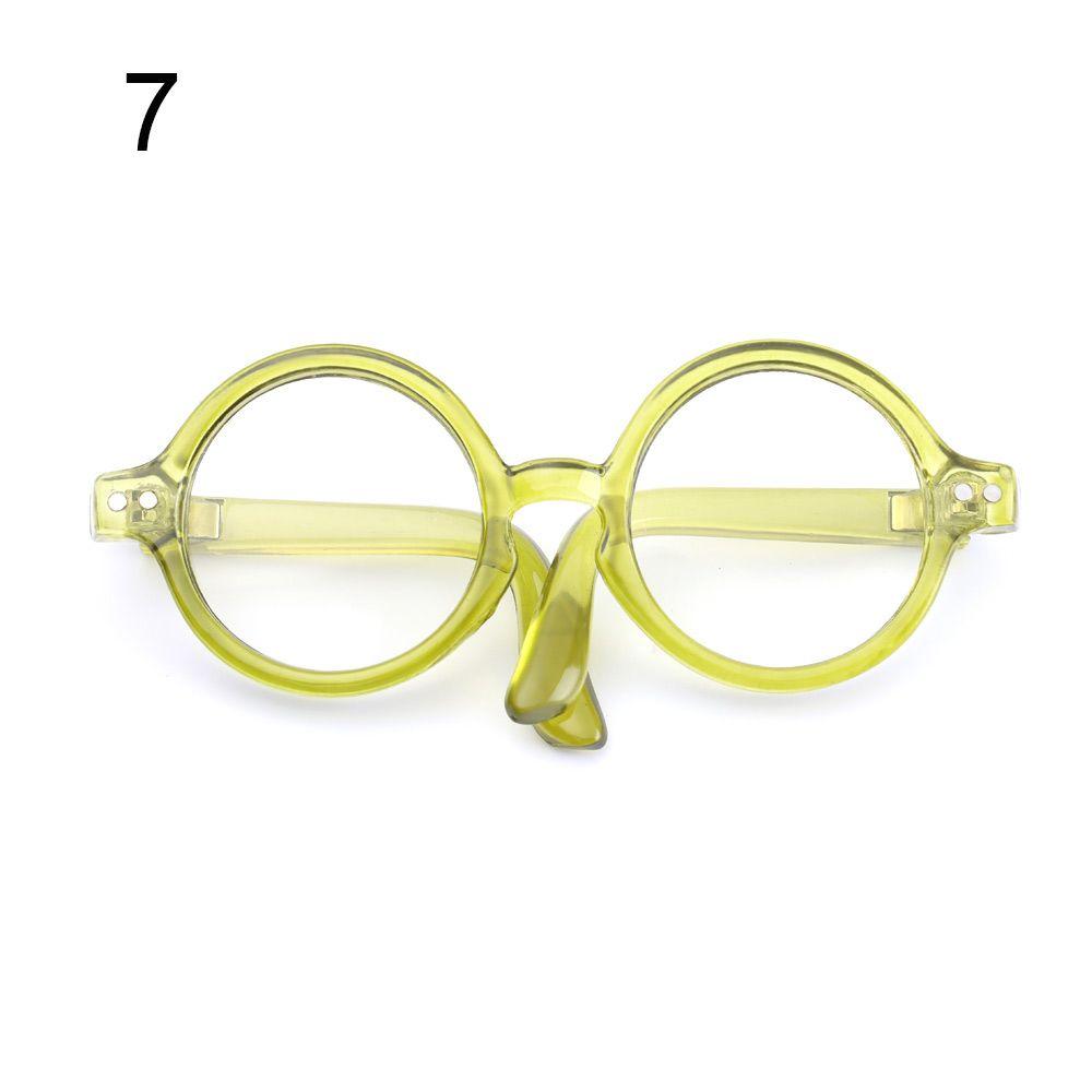 Round Frame Candy Color Toys Eyewear Clear Lens Eyeglasses Plush Doll Miniature Doll Glasses