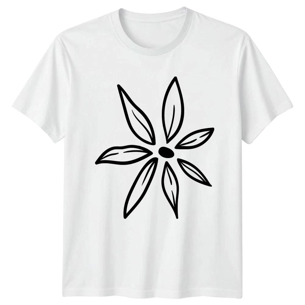 Minimalist Hand Drawn Floral Design TShirt Botanical Flower Birthday Gift