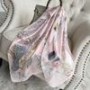 90cm *90cm Design Scarf Lady Shawl Printed Silk Felt Headscarf Scarf Lady Headscarf Square Scarf Lady Wrap Scarf 2021