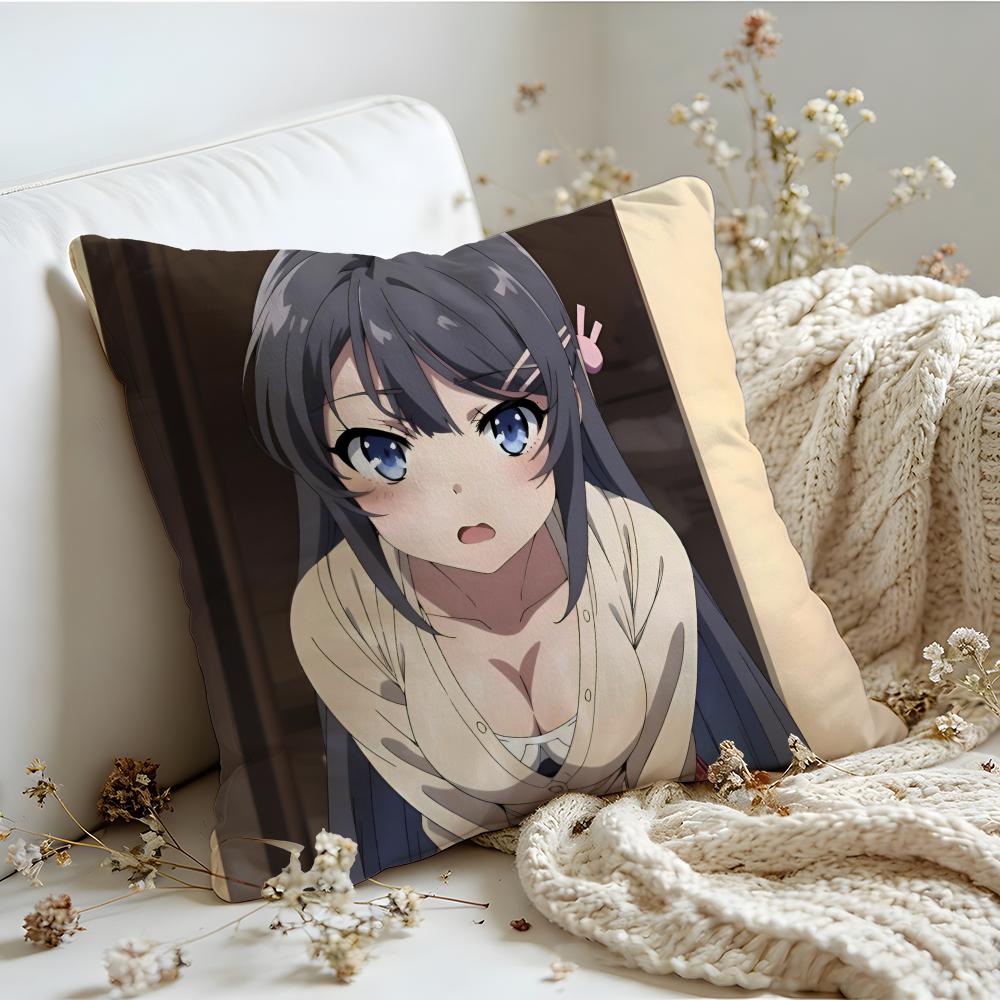 Cushion Cover Linen SkinFriendly Soft Decorative Case For Sofa Home Decor Sexy Anime MMai Sakurajima Pillow cover