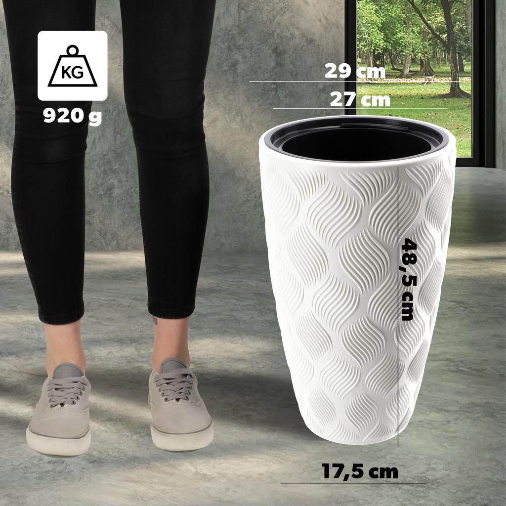 KADAX Кашпо с вкладышем Цветочный горшок Садовый Белый 48,5см