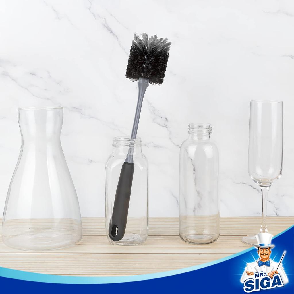 Бутылка для чистки воды высокая и кружки MR.SIGA Щетка с длинной ручкой, Черная, бутылки, стаканы, (2 куска)