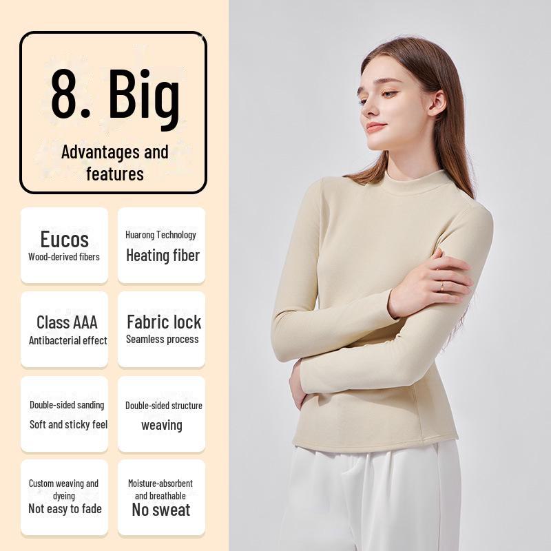 Женский немецкий бархатный термотоп со средней горловиной и длинными рукавами