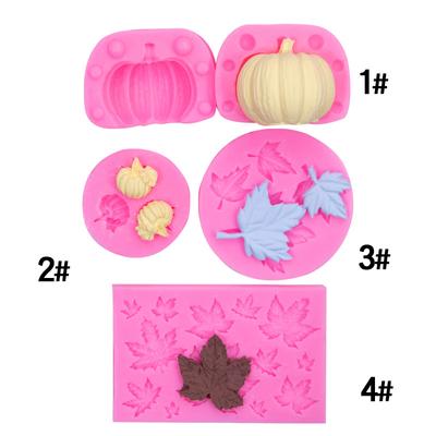 Набор для Хэллоуина, тыква, кленовый лист, моделирование шоколадного печенья, торта, силиконовая форма, капля клея, запеченная