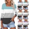 Рубашка для женщин, модная повседневная свободная футболка с квадратным вырезом и рукавами 3/4, женский топ