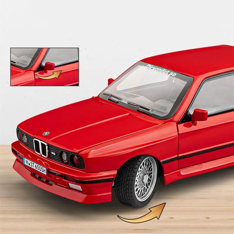 AAAOO1 1:24 1988 BMW M3 E30 Alloy Sports Car Model Diecasts Metal Classic Car Vehicles Model Simulation Sound and Light Kids Toys Gifts