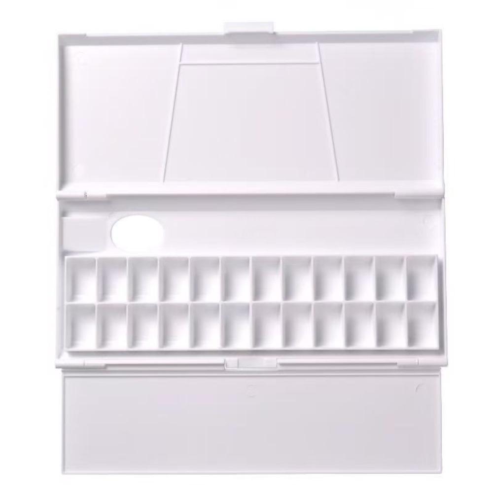 Durable Foldable Watercolor Pigment Box Reusable Professional Watercolor Mixing Tray 24 Grids DIY Color Mixing Pallet Student