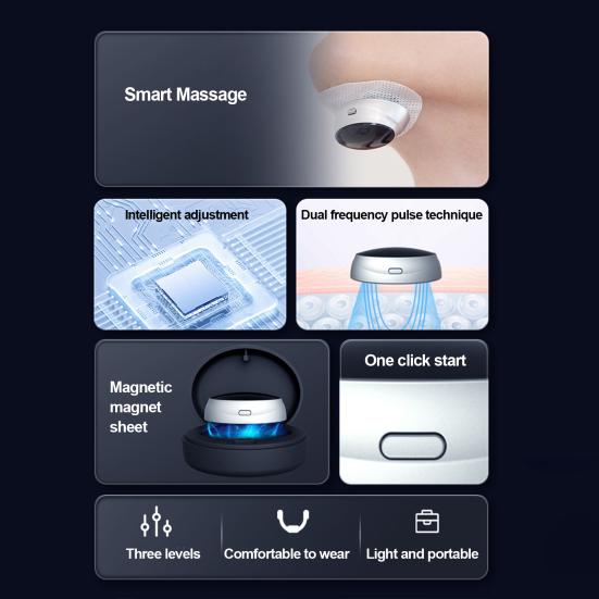 Electric Anti-snoring Device with Patches Silent Type-C Rechargeable Adjustable Smart Throat Pulse